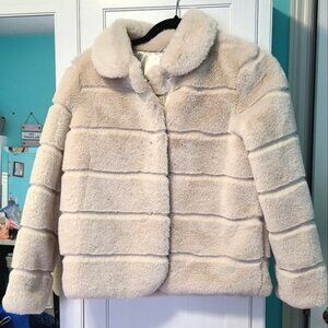 Jillian Harris Joe Fresh Girls 14 XL Faux Fur Soft Fall Collared Puffer Coat